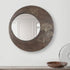 Dark Wood Wall Mirror with Brass Inlay